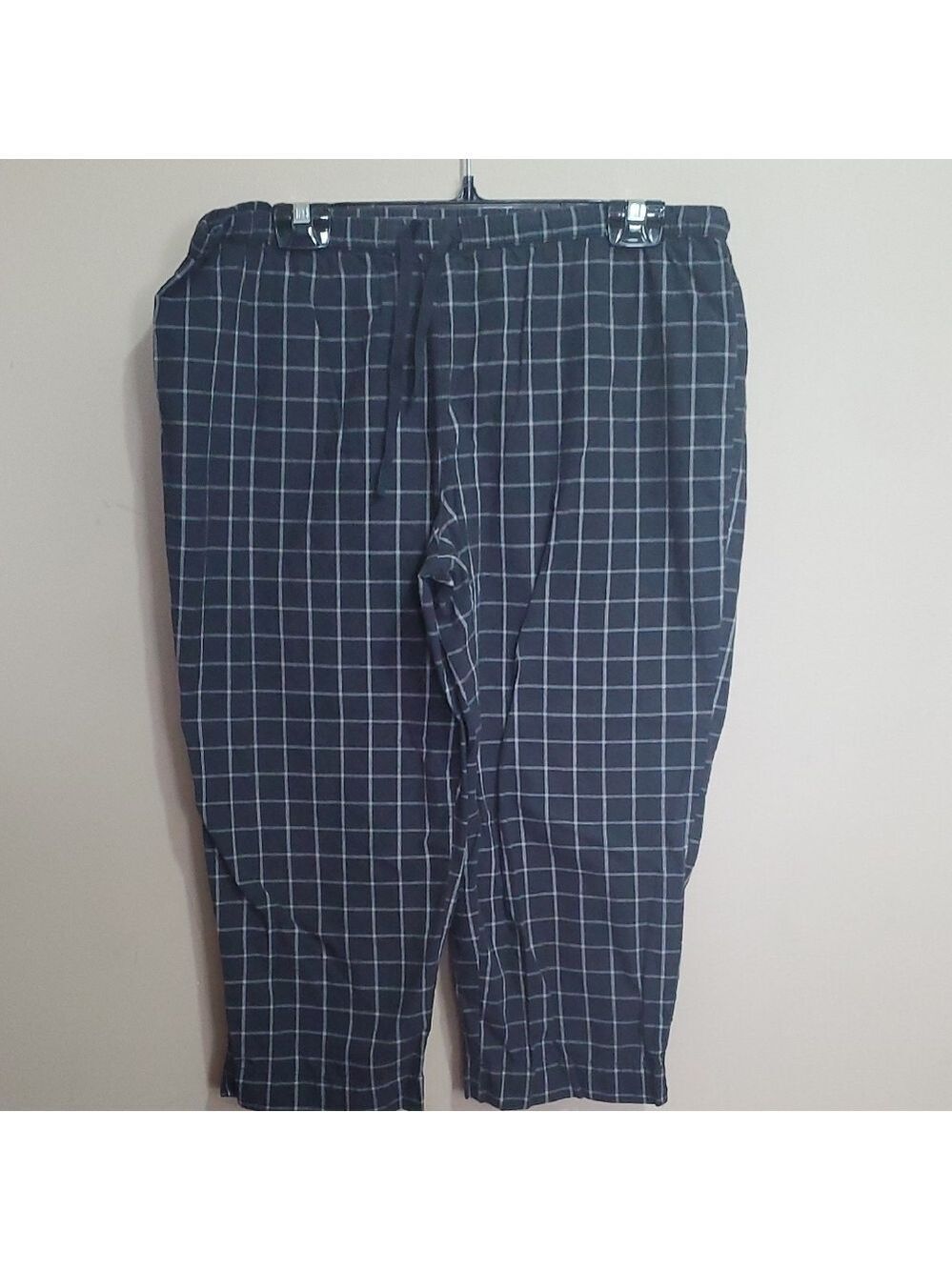 Joe Fresh Black and White Cropped Pants with Elastic Waistband Size Large